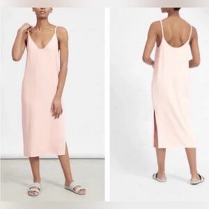 Everlane Japanese GoWeave Slip midi Dress Rose Pink Size 14